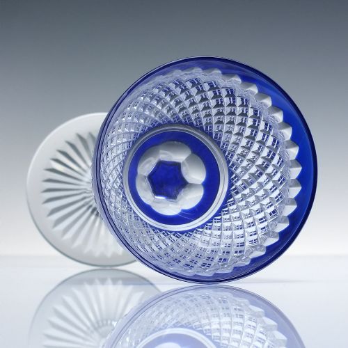 VAL ST LAMBERT BRILLIANT BLUE CUT CRYSTAL HOCK WINE GLASS C1930 - ADDITIONAL PHOTO 2