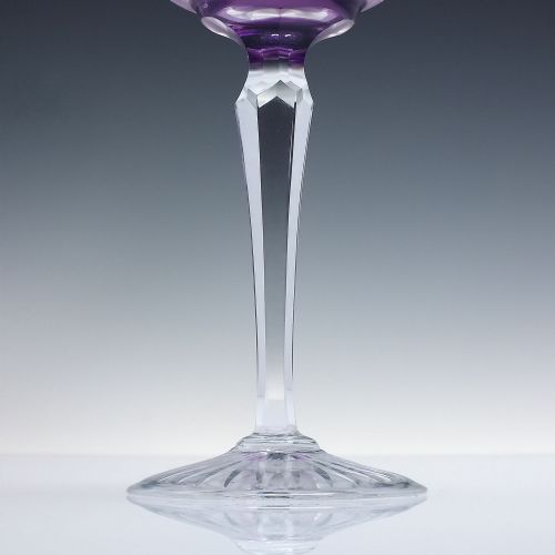 BOHEMIAN AMETHYST CUT CRYSTAL HOCK WINE GLASS C1930 - ADDITIONAL PHOTO 2