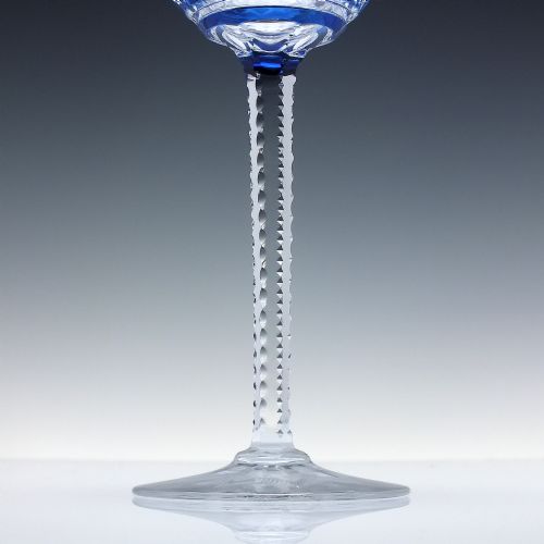 BACCARAT BLUE CUT CRYSTAL HOCK WINE GLASS C1930 - ADDITIONAL PHOTO 2