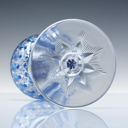 BACCARAT BLUE CUT CRYSTAL HOCK WINE GLASS C1930 - ADDITIONAL PHOTO 5