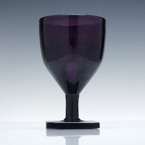 PAIR 19TH CENTURY AMETHYST WINE GLASSES C1880 - ADDITIONAL PHOTO 3