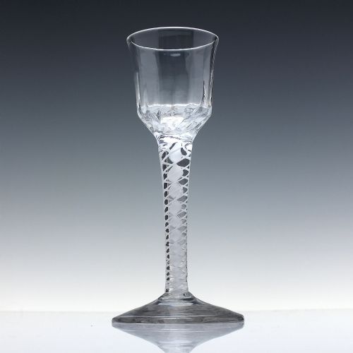 GEORGIAN DOUBLE SERIES OPAQUE TWIST WINE GLASS C1760 - ADDITIONAL PHOTO 2
