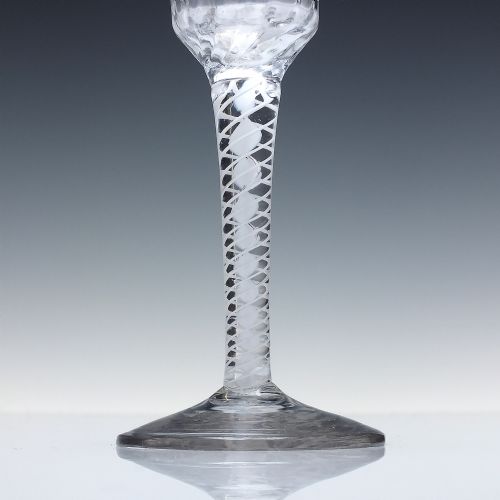 GEORGIAN DOUBLE SERIES OPAQUE TWIST WINE GLASS C1760 - ADDITIONAL PHOTO 3