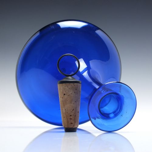 19TH CENTURY BRISTOL BLUE GLASS MELL DECANTER C1830 - ADDITIONAL PHOTO 1