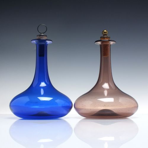 19TH CENTURY BRISTOL BLUE GLASS MELL DECANTER C1830 - ADDITIONAL PHOTO 3
