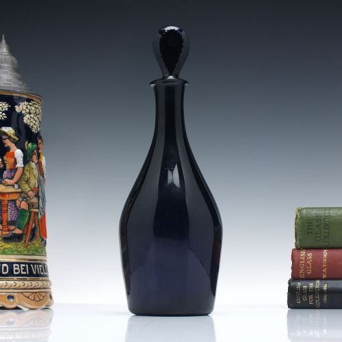 18th centrury dark bristol blue glass club spirit decanter c1790 - CATEGORY: ANTIQUE GLASS - DATED GEORGIAN