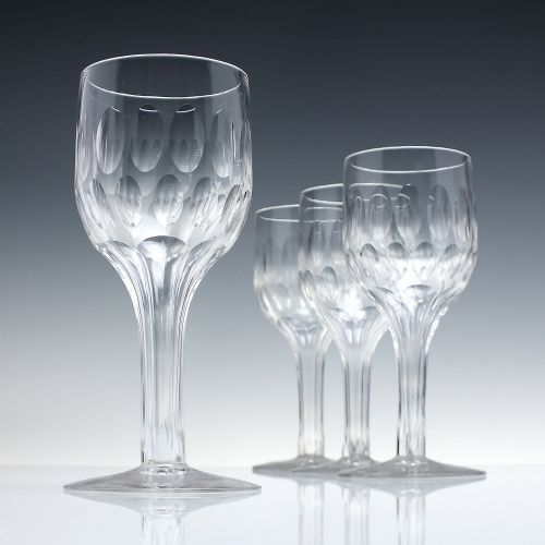 four antique victorian hollow stem champagne glasses c1890 - CATEGORY: ANTIQUE GLASS - DATED VICTORIAN