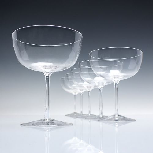 NINE ANTIQUE EDWARDIAN CHAMPAGNE GLASSES C1910 - ADDITIONAL PHOTO 1
