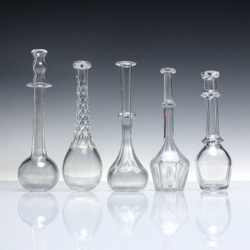 five assorted rare georgian toddy lifters c1820 - CATEGORY: ANTIQUE GLASS - DATED 1800