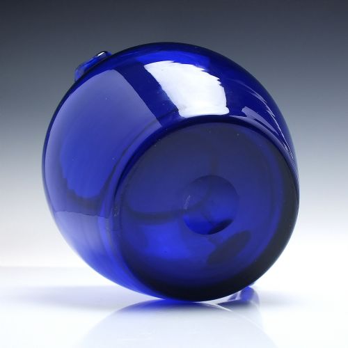 PAIR OF LARGE 19TH CENTURY BLUE GLASS WATER JUGS - ADDITIONAL PHOTO 4
