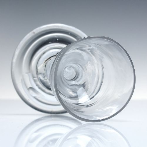 GEORGIAN TERRACED FOOT OPAQUE TWIST DRAM GLASS C1760 - ADDITIONAL PHOTO 4