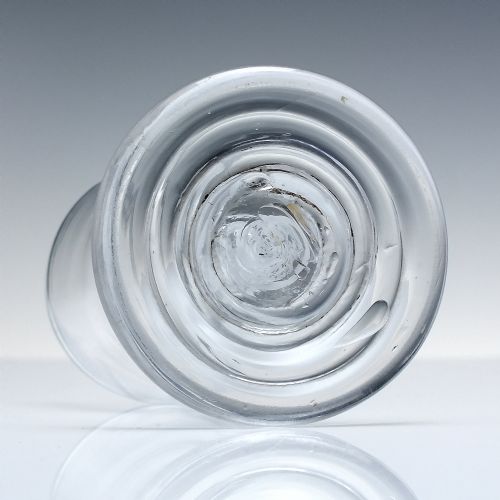 GEORGIAN TERRACED FOOT OPAQUE TWIST DRAM GLASS C1760 - ADDITIONAL PHOTO 5