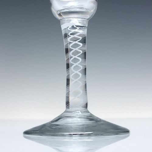 ENGRAVED 18TH CENTURY OPAQUE TWIST ALE GLASS C1760 - ADDITIONAL PHOTO 4