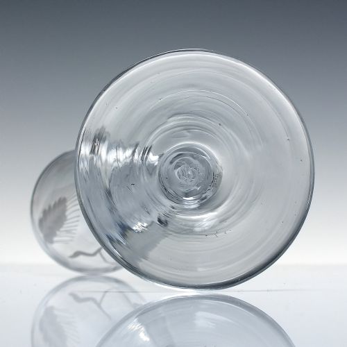 ENGRAVED 18TH CENTURY OPAQUE TWIST ALE GLASS C1760 - ADDITIONAL PHOTO 7