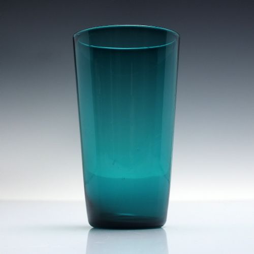 SIX VICTORIAN TURQUOISE GREEN GLASS TUMBLERS C1880 - ADDITIONAL PHOTO 1