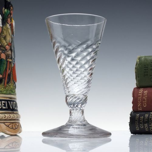 georgian wrythen ale glass c1780 - CATEGORY: ANTIQUE GLASS - DATED GEORGIAN