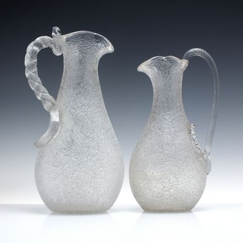 19TH CENTURY OVERSHOT GLASS CHAMPAGNE JUG WITH ICE COMPARTMENT C1880 - ADDITIONAL PHOTO 1