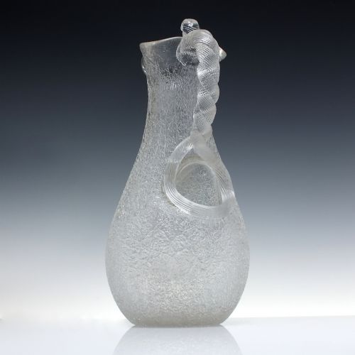 19TH CENTURY OVERSHOT GLASS CHAMPAGNE JUG WITH ICE COMPARTMENT C1880 - ADDITIONAL PHOTO 2