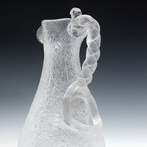 19TH CENTURY OVERSHOT GLASS CHAMPAGNE JUG WITH ICE COMPARTMENT C1880 - ADDITIONAL PHOTO 3