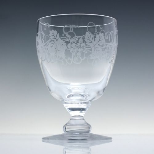 PAIR ACID ETCHED GLASS RUMMERS C1920 - ADDITIONAL PHOTO 1