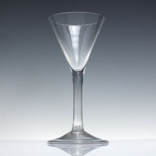 UNUSUAL GEORGIAN PLAIN STEM WINE GLASS C1740 - ADDITIONAL PHOTO 1