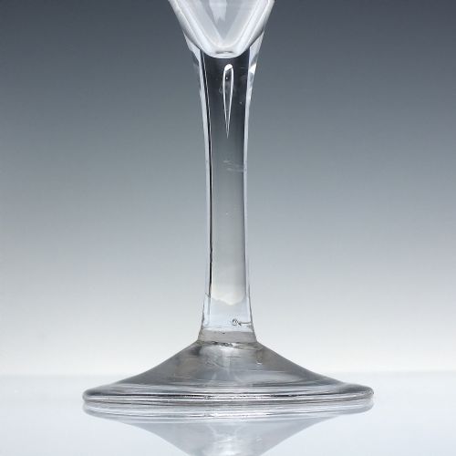 UNUSUAL GEORGIAN PLAIN STEM WINE GLASS C1740 - ADDITIONAL PHOTO 2