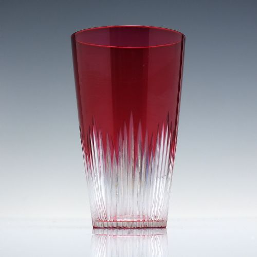 SIX EDWARDIAN CRANBERRY CUT GLASS TUMBLERS C1910 - ADDITIONAL PHOTO 1