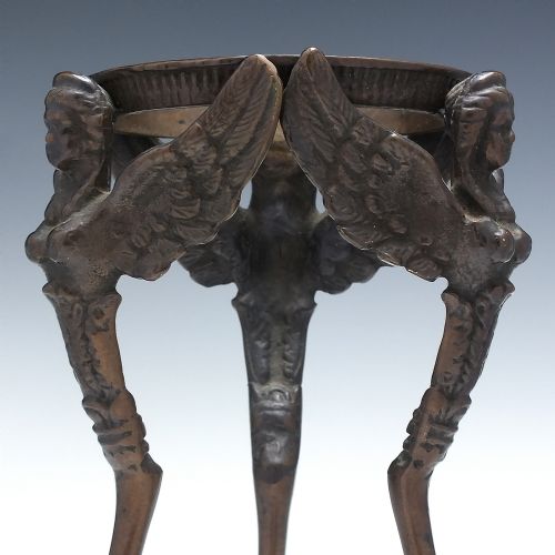 RARE PAIR FRENCH EMPIRE SOLID GLASS GLOBES WITH BRASS HARPIE CHIMERA C1890 - ADDITIONAL PHOTO 5
