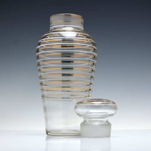 ART DECO GLASS COCKTAIL DECANTER SHAKER C1930 - ADDITIONAL PHOTO 1