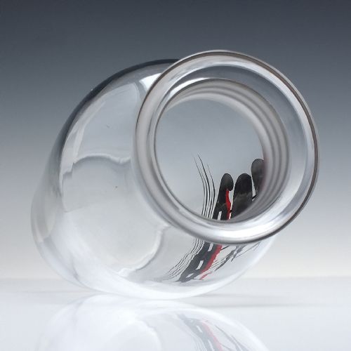 ART DECO GLASS COCKTAIL DECANTER SHAKER WITH SILVERED SHIP C1930 - ADDITIONAL PHOTO 2