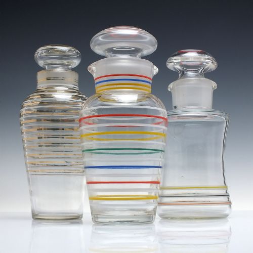 ART DECO HARLIQUIN GLASS COCKTAIL DECANTER SHAKER C193060 - ADDITIONAL PHOTO 2