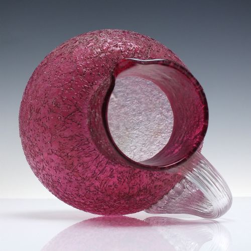 VICTORIAN CRANBERRY OVERSHOT GLASS WATER JUG C1880 - ADDITIONAL PHOTO 2