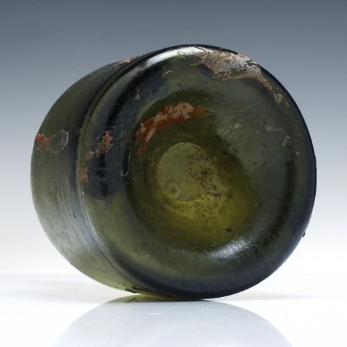 18TH CENTURY GREEN GLASS IRIDESCENT CHAMPAGNE BOTTLE C1750 PRIVY DIG FIND - ADDITIONAL PHOTO 2
