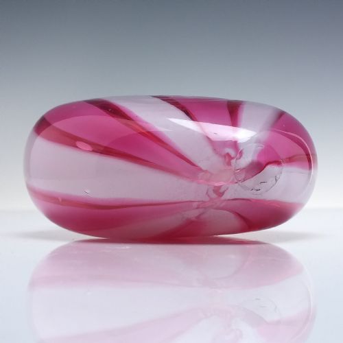 RARE 19TH CENTURY NAILSEA GLASS FLASK WITH PINK RED AND WHITE C1830 - ADDITIONAL PHOTO 2