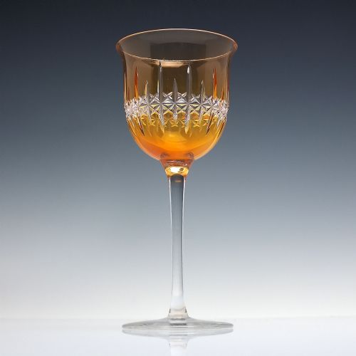 RARE SET OF SIGNED THOMAS WEBB ORANGE BOWL WINE GLASSES C193549 - ADDITIONAL PHOTO 1
