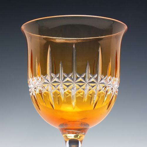 RARE SET OF SIGNED THOMAS WEBB ORANGE BOWL WINE GLASSES C193549 - ADDITIONAL PHOTO 2