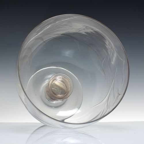 LARGE VICTORIAN ENGRAVED GLASS PUNCH BOWL C1850 - ADDITIONAL PHOTO 3