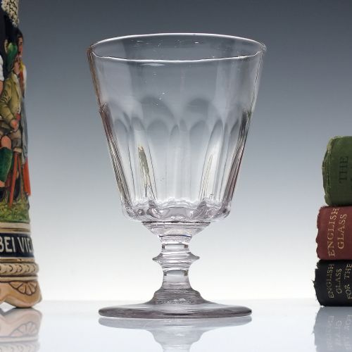 victorian glass rummer with petal moulded bowl c1850 - CATEGORY: ANTIQUE GLASS - DATED VICTORIAN