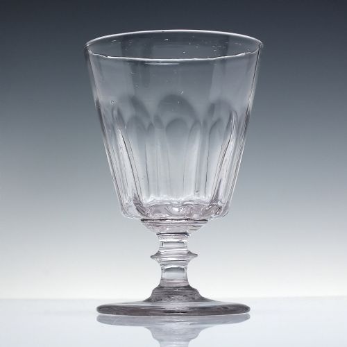 VICTORIAN GLASS RUMMER WITH PETAL MOULDED BOWL C1850 - ADDITIONAL PHOTO 1