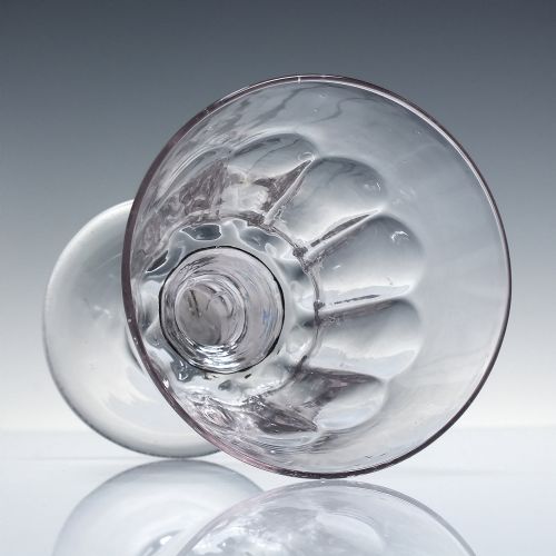 VICTORIAN GLASS RUMMER WITH PETAL MOULDED BOWL C1850 - ADDITIONAL PHOTO 3