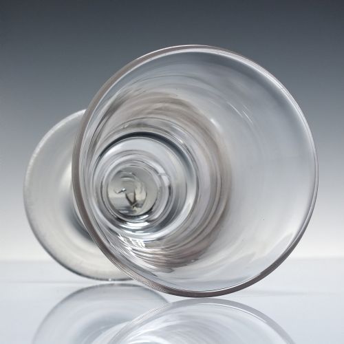 19TH CENTURY GLASS RUMMER WITH FLARED BUCKET BOWL C1840 - ADDITIONAL PHOTO 3