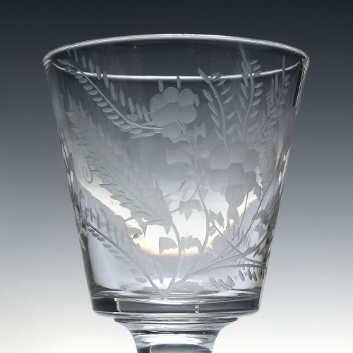 VICTORIAN ENGRAVED GLASS RUMMER C1830 - ADDITIONAL PHOTO 3
