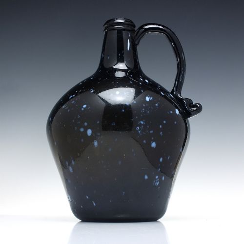 scottish alloa glass nailsea type whisky flagon c1820 - CATEGORY: ANTIQUE GLASS - DATED GEORGIAN