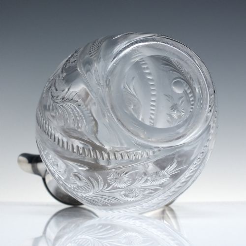 STEVENS AND WILLIAMS VICTORIAN SILVER GLASS CLARET JUG BIRMINGHAM 1878 - ADDITIONAL PHOTO 3