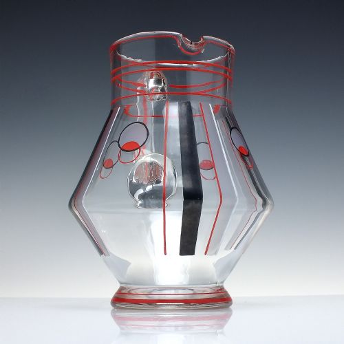 VINTAGE ART DECO GLASS PITCHER OR JUG C1930 - ADDITIONAL PHOTO 1