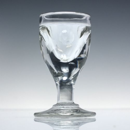 SIX VICTORIAN LENS CUT DRAM GLASSES C1870 - ADDITIONAL PHOTO 1