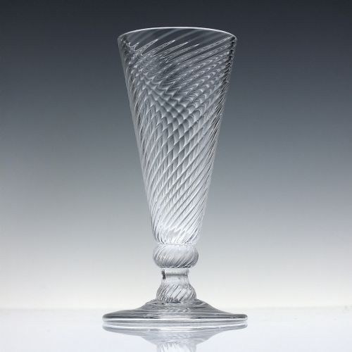 18TH CENTURY FULL WRYTHEN ALE GLASS WITH FOLDED FOOT C174050 - ADDITIONAL PHOTO 2