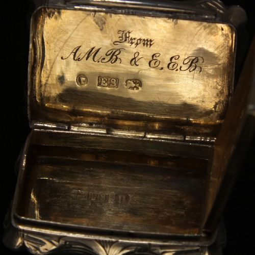 RARE VICTORIAN SILVER VINAIGRETTE BY EDWARD SMITH BIRMINGHAM 1856 - ADDITIONAL PHOTO 3