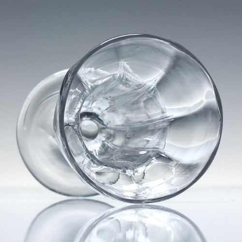 18TH CENTURY PAN TOP RIBBED SYLLABUB GLASS C1760 - ADDITIONAL PHOTO 1
