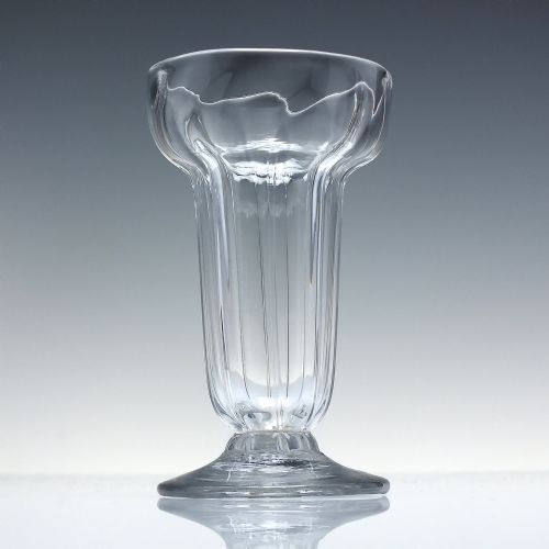 18TH CENTURY PAN TOP RIBBED SYLLABUB GLASS C1760 - ADDITIONAL PHOTO 2